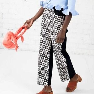 Lisa Says Gah Jeans Womens 29 Black White Daisy Check Robyn Straight Crop